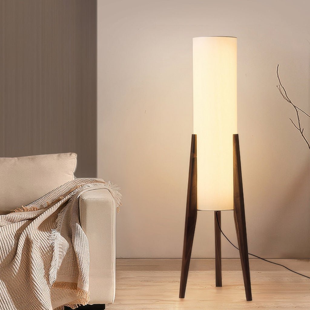 LIGNELUX - Scandinavian floor lamp made of walnut wood with dimmable LED lighting product image