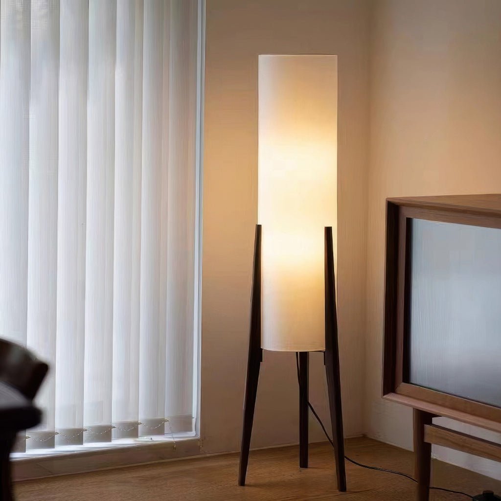 LIGNELUX - Scandinavian floor lamp made of walnut wood with dimmable LED lighting product image