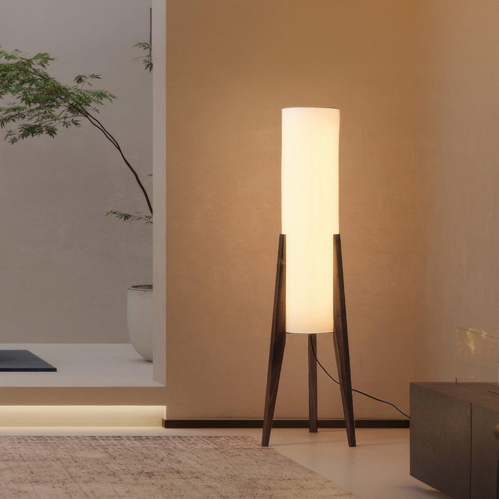 LIGNELUX - Scandinavian floor lamp made of walnut wood with dimmable LED lighting product image