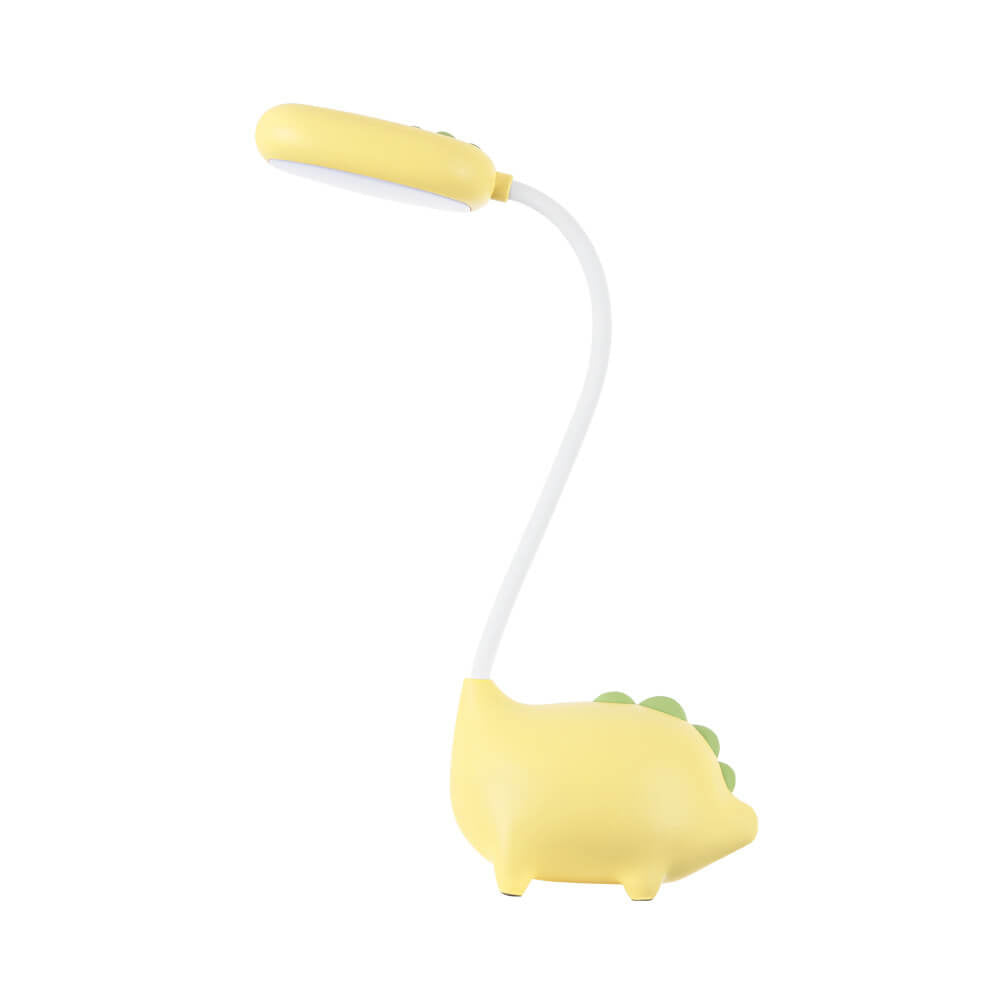 Rechargeable LED Desk Lamp for Kids | Flexible Gooseneck with Soft Flicker Free Light | Animal Base and Pen Holder