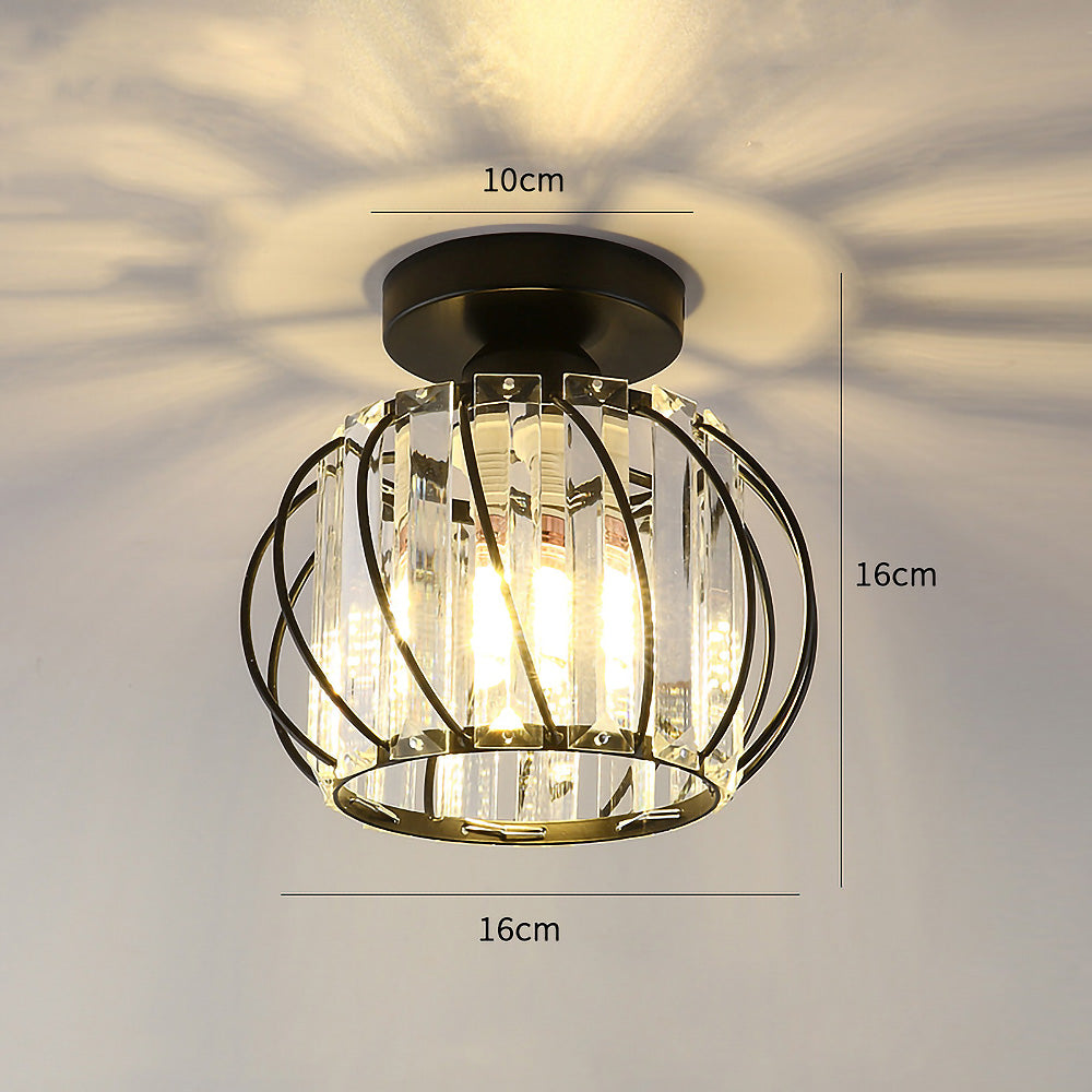Nordic Glass Ceiling Light | Available in Black, Gold, or Silver | Minimal Design for Hallways and Living Spaces
