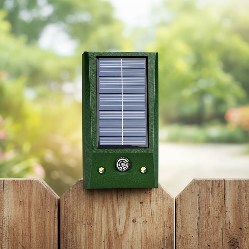 Solar Motion-Sensor Bird Repellent | Ultrasonic Deterrent, 26 Ft Detection Range | Weatherproof Garden & Patio Use