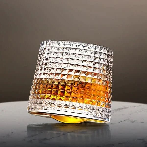 Rotating Crystal Whiskey Glass Set 160-200 ml | 3 Styles & Multi-Piece Options | Swirl-Enhancing Aeration for Bourbon & Scotch