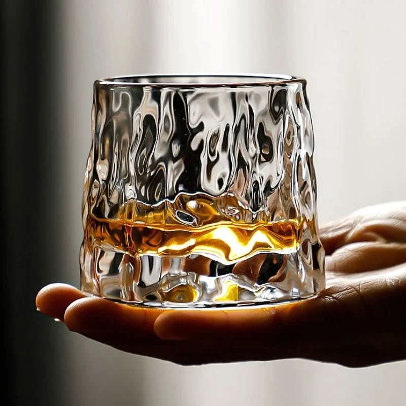 Rotating Crystal Whiskey Glass Set 160-200 ml | 3 Styles & Multi-Piece Options | Swirl-Enhancing Aeration for Bourbon & Scotch