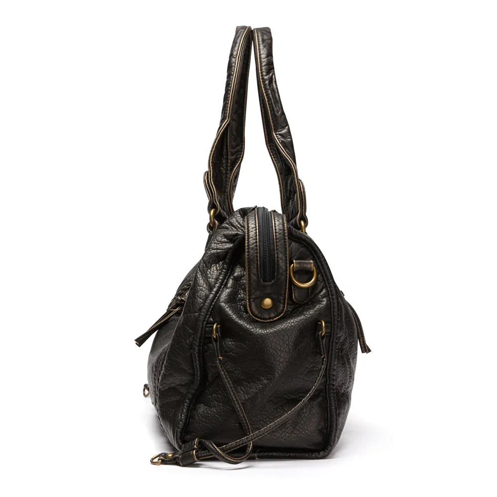 Soft PU Leather Shoulder Handbag with Detachable Strap | Roomy Crossbody Bags for Women, Fits a Laptop or A4 Folder