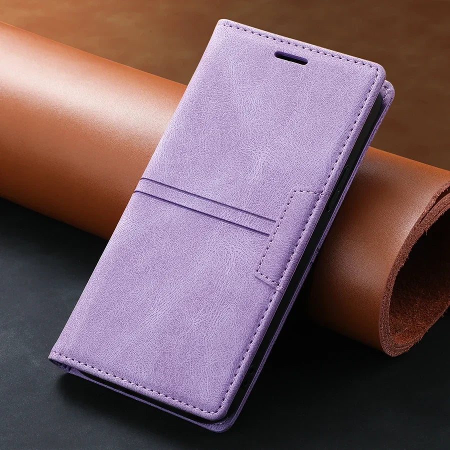 Flip Phone Case for Google Pixel 8 7 and 6 | Magnetic Wallet Cover with Card Slots and Video Stand