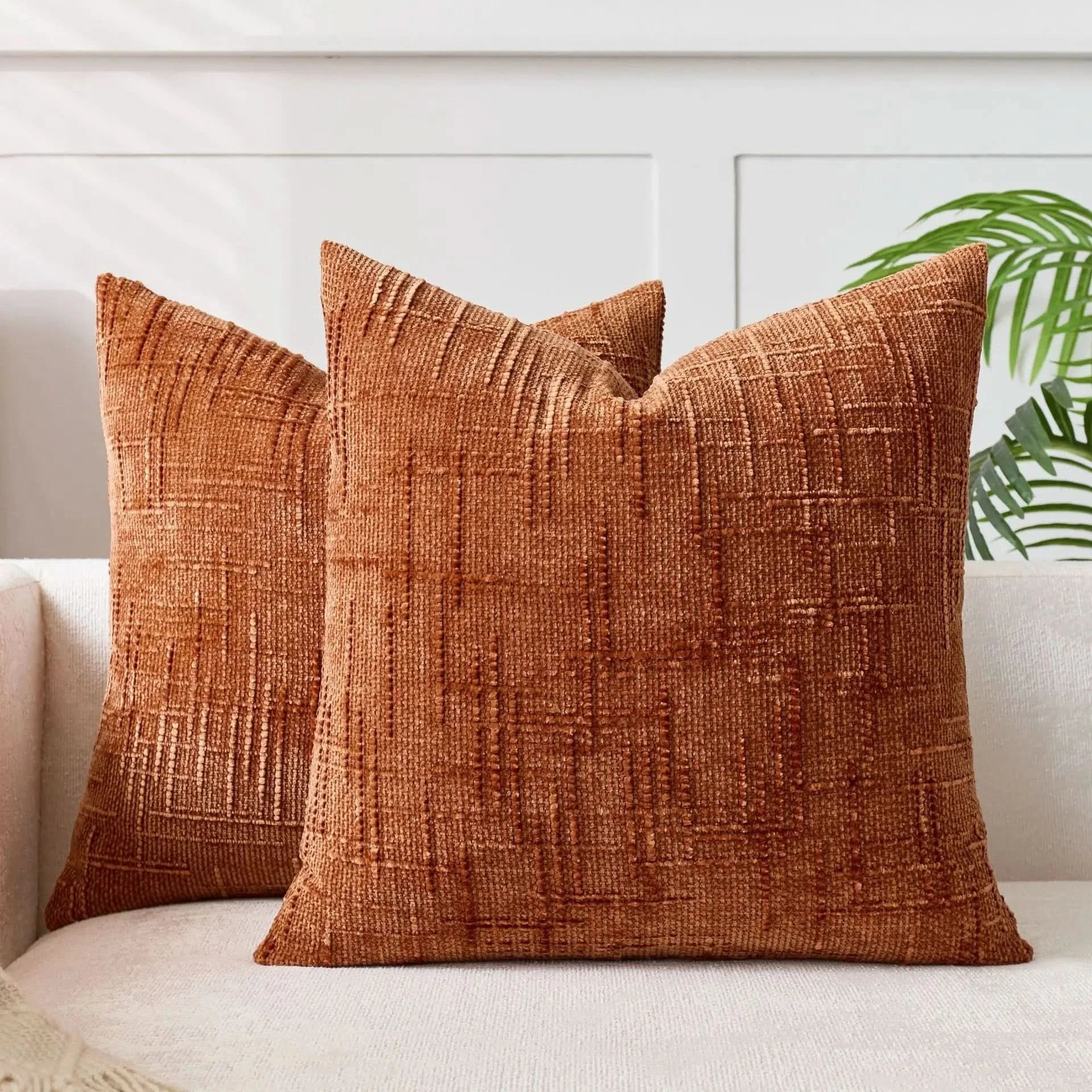 Chenille Pillow Cover Solid Color Cushion Cover