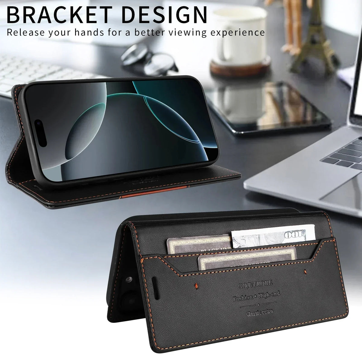 Wallet Phone Case for Samsung Galaxy S23 and Newer | RFID Blocking Faux Leather Flip Cover with Card Slots and Kickstand