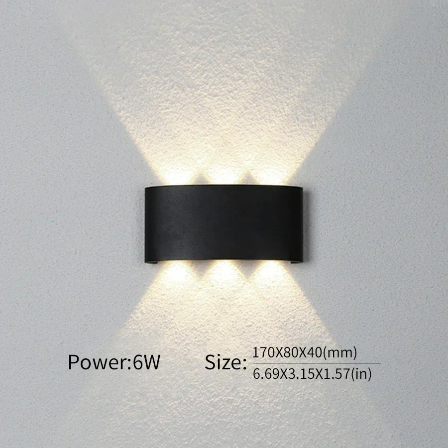 Minimalist LED Wall Sconce for Indoor and Outdoor Use | Up-and-Down Beam Light Fixture in Three Tones