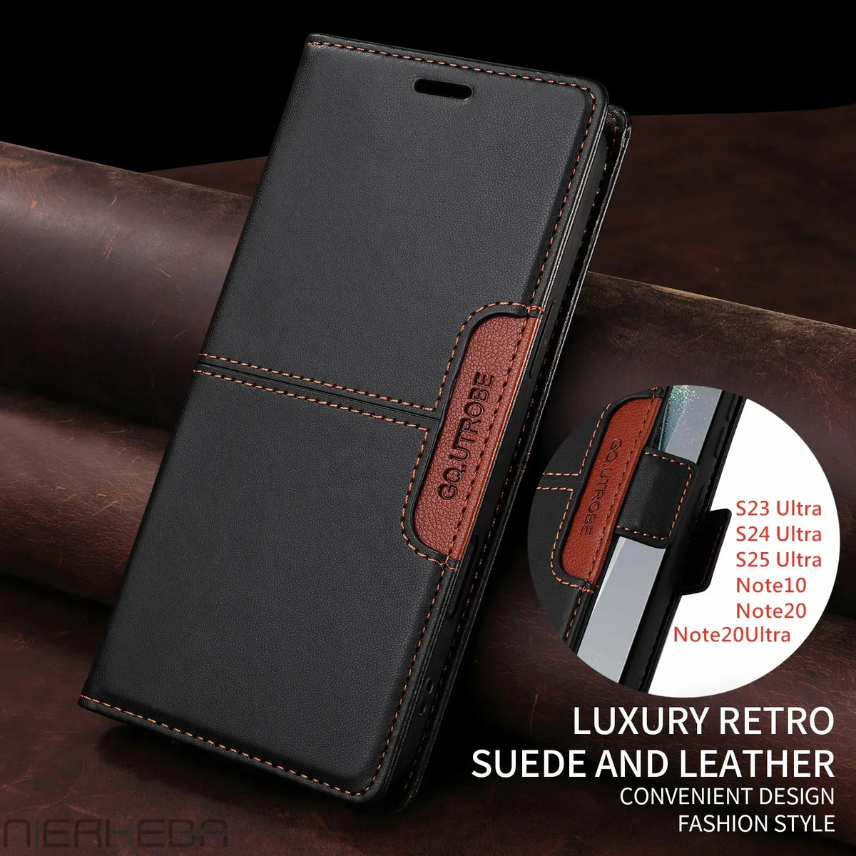 Wallet Phone Case for Samsung Galaxy S23 and Newer | RFID Blocking Faux Leather Flip Cover with Card Slots and Kickstand