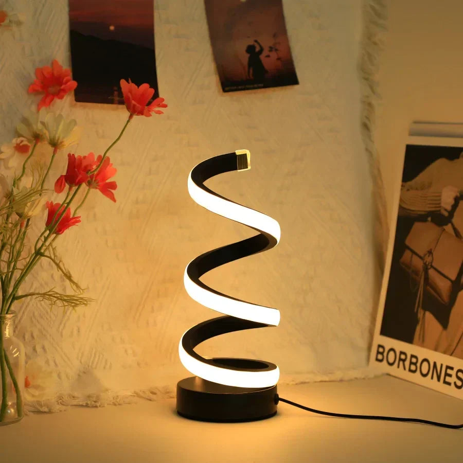 Spiral LED Table Lamp Touch Control