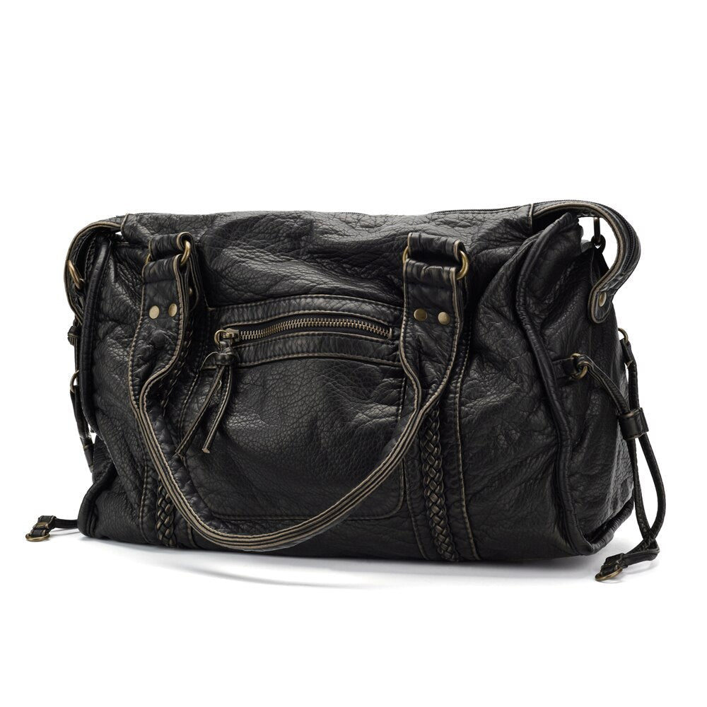 Soft PU Leather Shoulder Handbag with Detachable Strap | Roomy Crossbody Bags for Women, Fits a Laptop or A4 Folder
