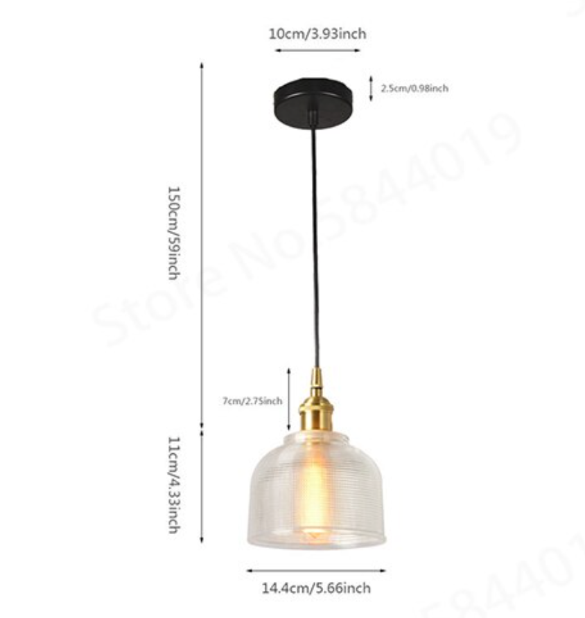 Colored Glass Pendant Light Metal Retro Ceiling Lamp
