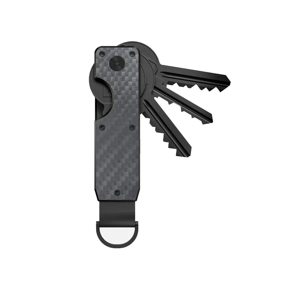 Aluminum Key Organizer for 2 to 6 Keys | Screws Together, Pairs with a Ring or Clip | Carbon Patterns and Plain Finishes