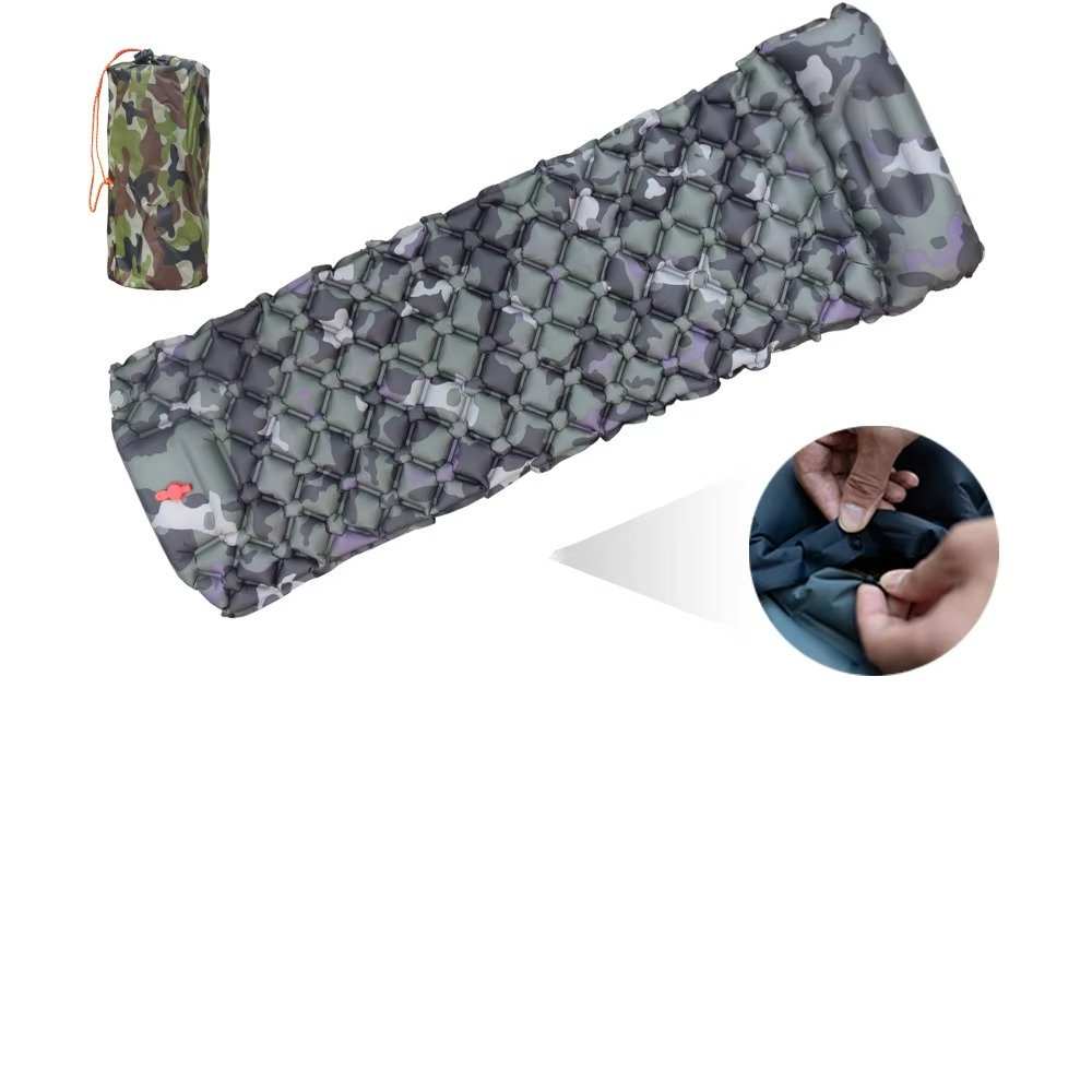 Inflatable Camping Sleeping Pad with Pillow
