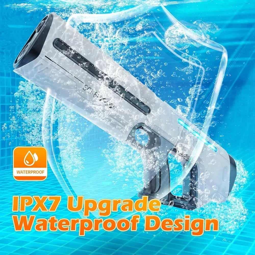 Electric Water Gun Toy | Rechargeable USB Battery, 4 Colors | Lightweight Ergonomic Blaster for Pool & Beach Play