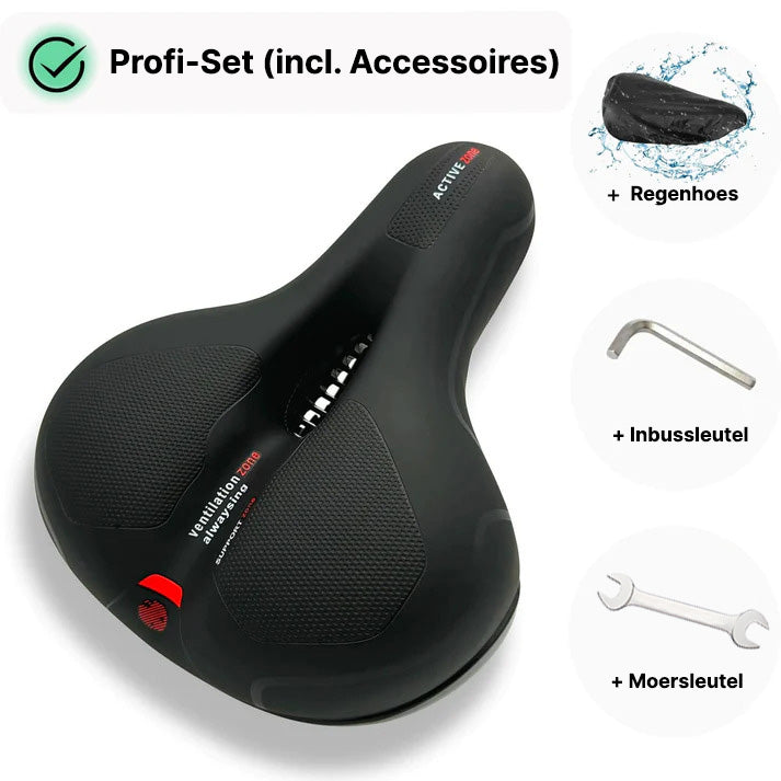 Wide Padded Comfort Saddle with a Luminous Rear Strip | Soft Cushioned Bike Accessories That Fit Any Standard Seatpost | Red or Blue