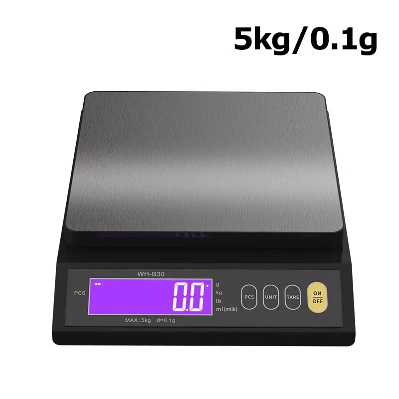 Digital Kitchen Scale with Backlit LCD and Counting Mode | Rechargeable Food Weighing up to 5 or 10 kg | Stainless Steel Panel