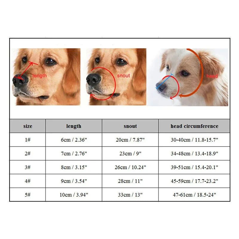 Adjustable Dog Muzzle in Soft Silicone with a Basket Shape | Fits Small, Medium and Large Breeds | Five Sizes, Three Colors