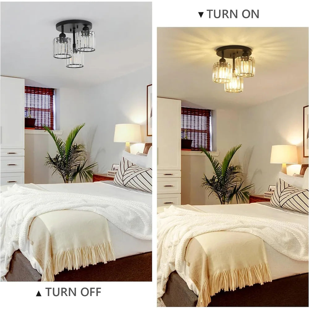 Crystal Ceiling Light Semi Flush Mount