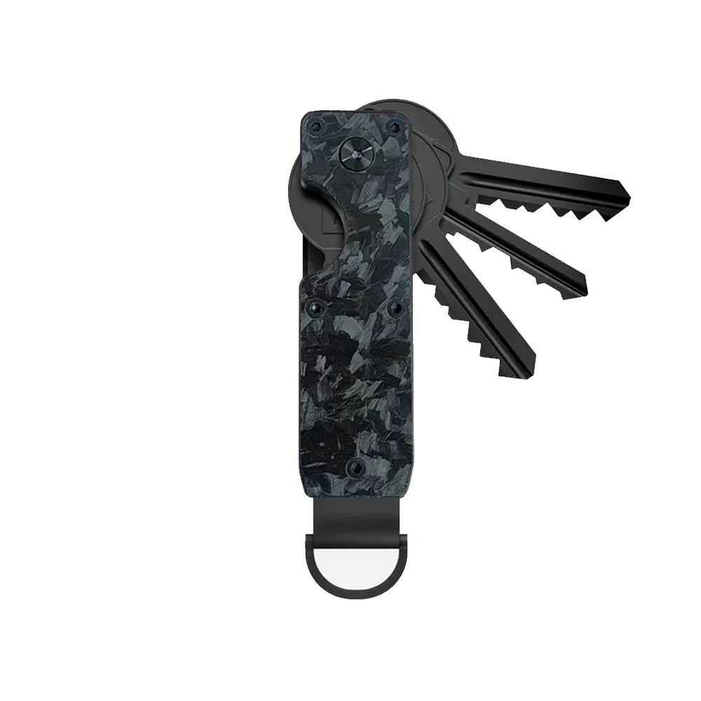 Aluminum Key Organizer for 2 to 6 Keys | Screws Together, Pairs with a Ring or Clip | Carbon Patterns and Plain Finishes