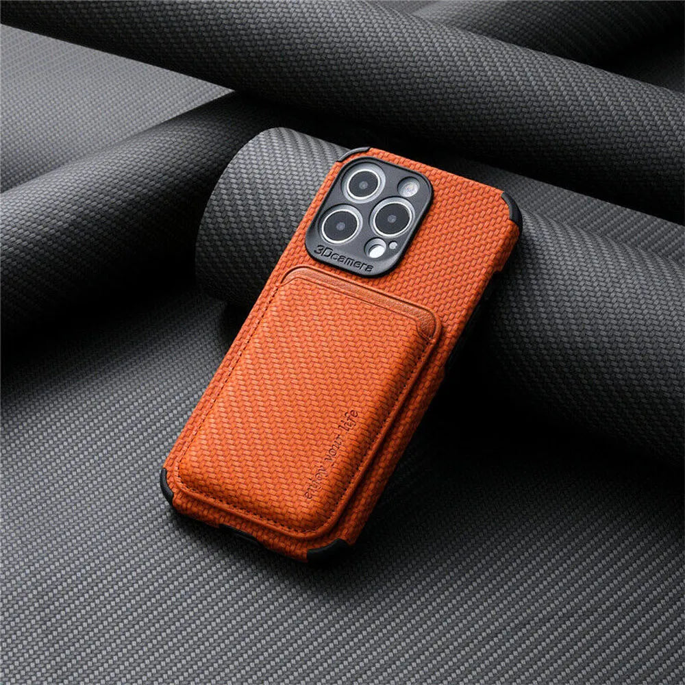 Wallet Phone Case for iPhone 11 through 15 Pro Max with a Magnetic Card Holder | Raised Edges and Wireless Charging | Five Colors