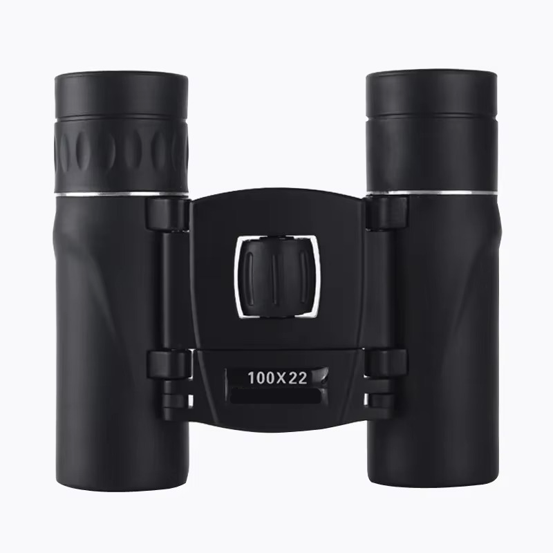 Compact 100x22 HD Binoculars with BAK4 FMC Optics | Foldable Long Range Pocket Pair for Hunting or Camping