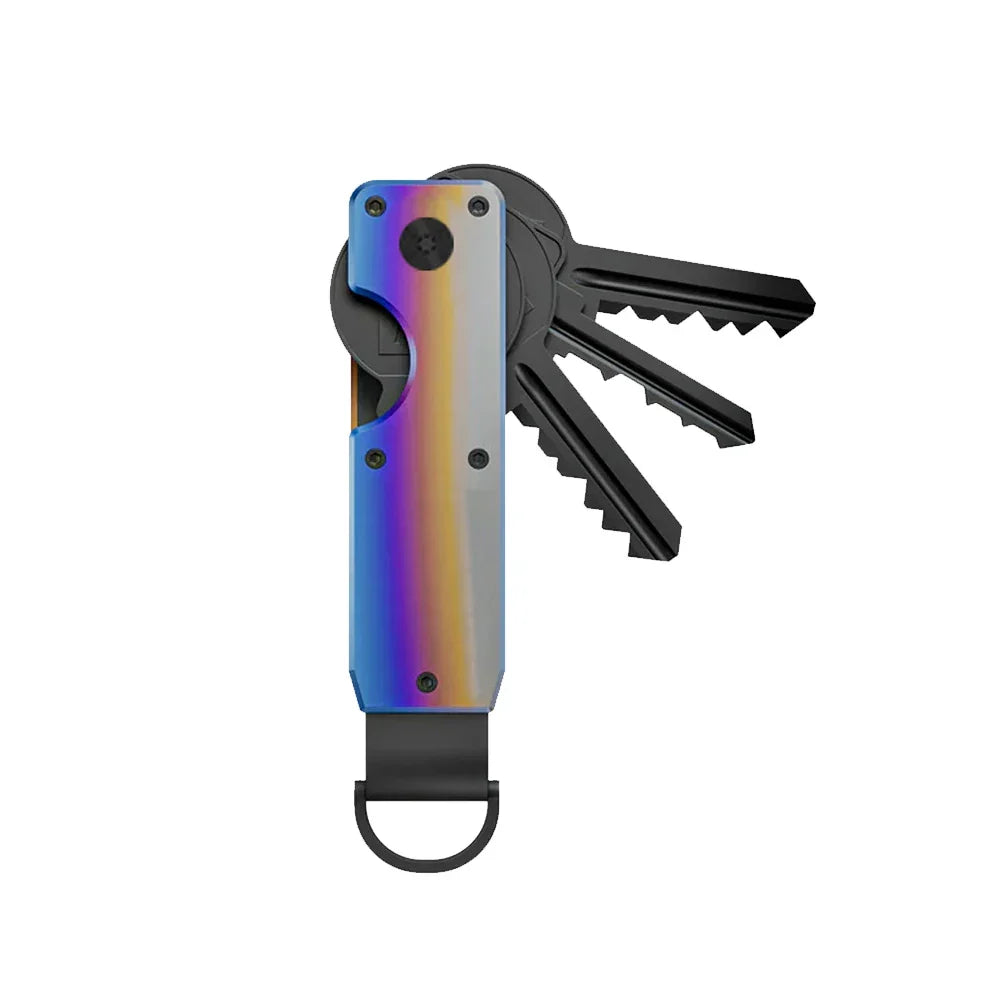 Aluminum Key Organizer for 2 to 6 Keys | Screws Together, Pairs with a Ring or Clip | Carbon Patterns and Plain Finishes