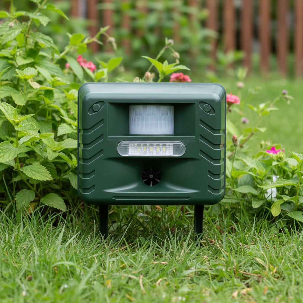 Ultrasonic Bird Repeller Device | Weather-Resistant ABS, Battery or Solar | Deterrent for Pigeons, Woodpeckers & Gardens