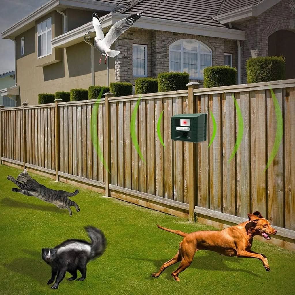 Ultrasonic Bird Repeller Device | Weather-Resistant ABS, Battery or Solar | Deterrent for Pigeons, Woodpeckers & Gardens