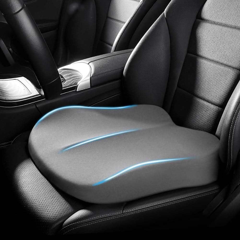 Ergonomic Memory Foam Car Seat Cushion | Black, Brown, Pink, Blue or Gray | Non-Slip Posture Support for Drivers