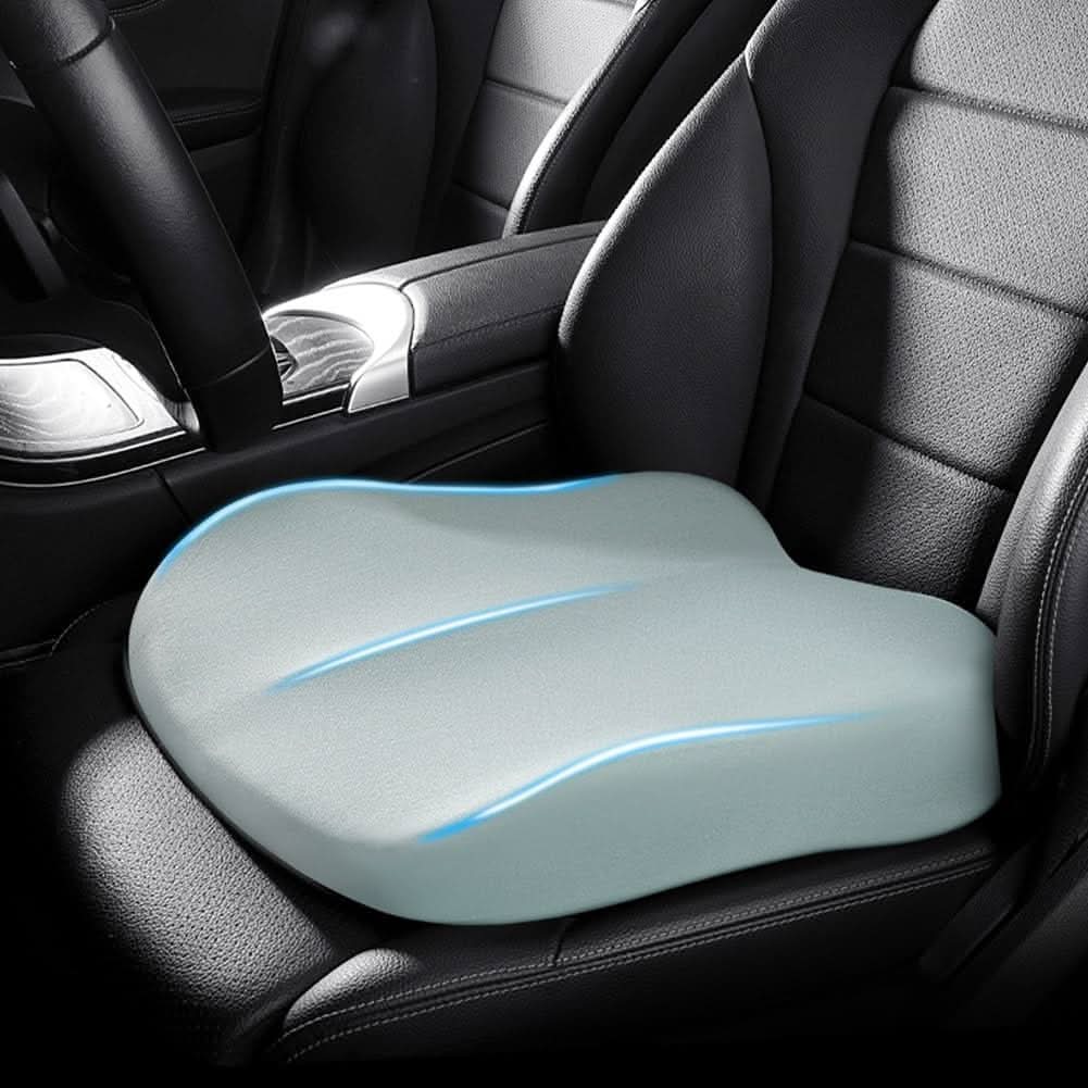 Ergonomic Memory Foam Car Seat Cushion | Black, Brown, Pink, Blue or Gray | Non-Slip Posture Support for Drivers