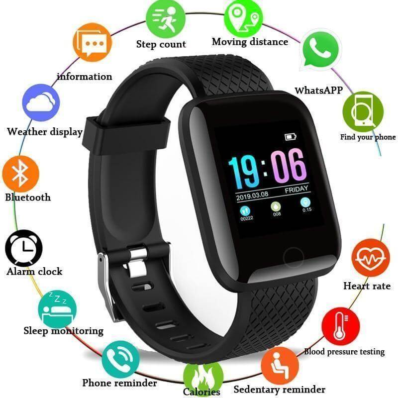 Android Smartwatch and Fitness Tracker with Heart Rate and Sleep Data | Call, Message and Sedentary Reminders | Eight Colors
