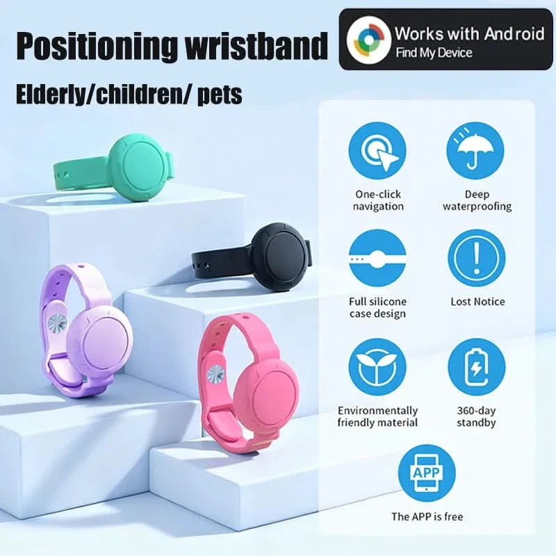 Waterproof Kids Smart Tracker Wristband | Pink, Black, Green & Purple Colors | Real-Time Android Location Tracking