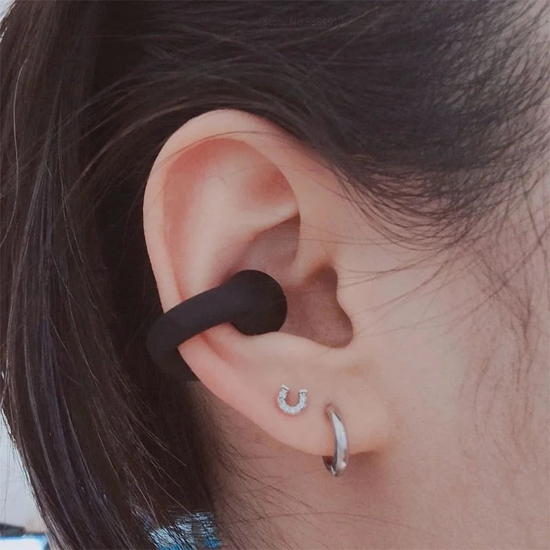 Open Ear Clip On Wireless Earbuds | Bluetooth 5.3 with Touch Control and Charging Case | Black or White