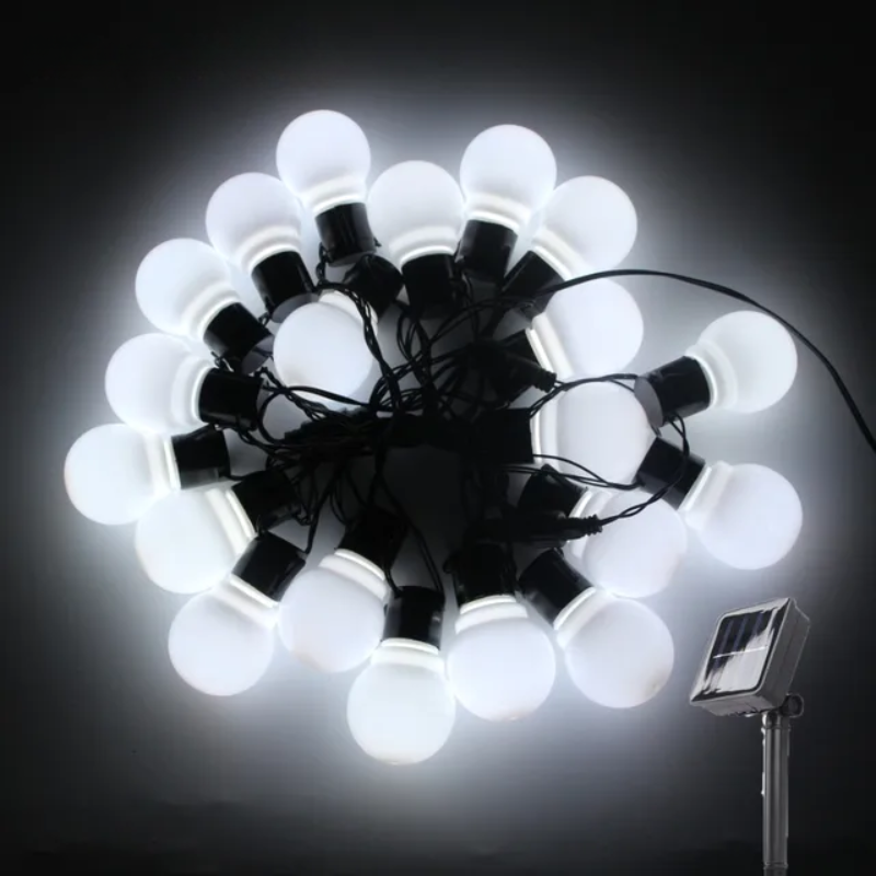 Solar String Fairy Lights for the Garden | Weather Resistant Globes That Come On at Dusk | 10, 20 or 38 Bulbs