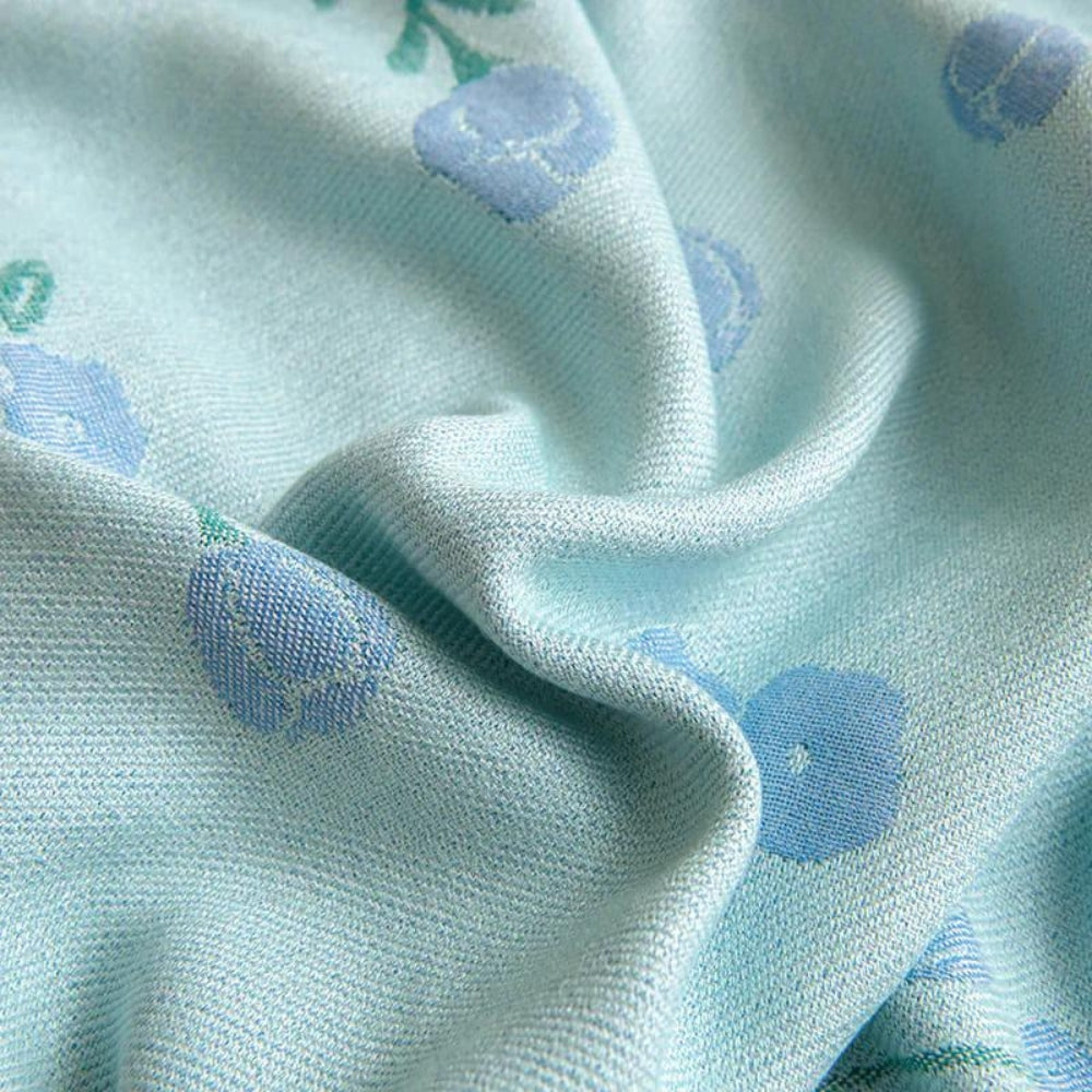 Blue Floral Cooling Blanket Lightweight Summer Quilt