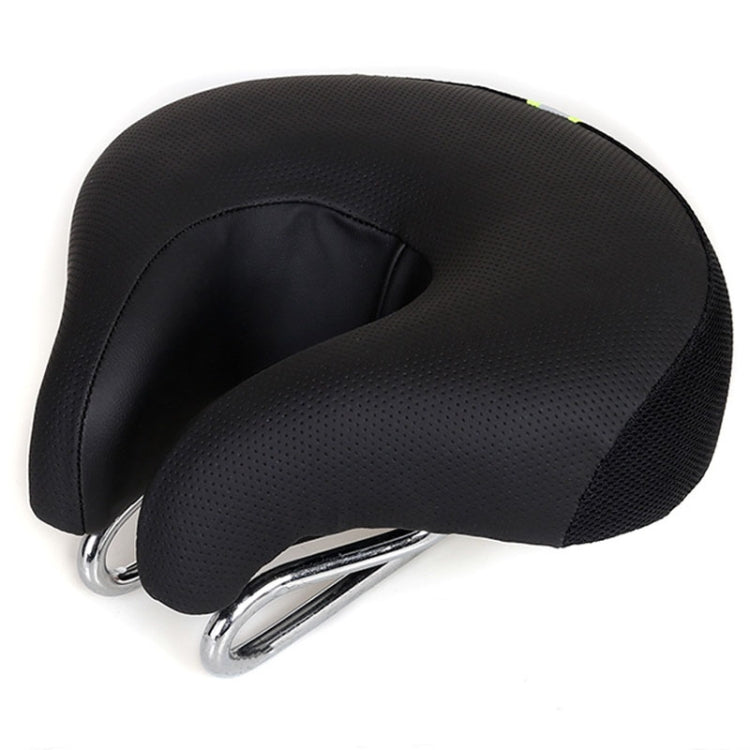 Noseless Bicycle Saddle with Thick Soft Padding | Sprung Steel Rails Absorb Vertical Shock | Black Bike Accessories