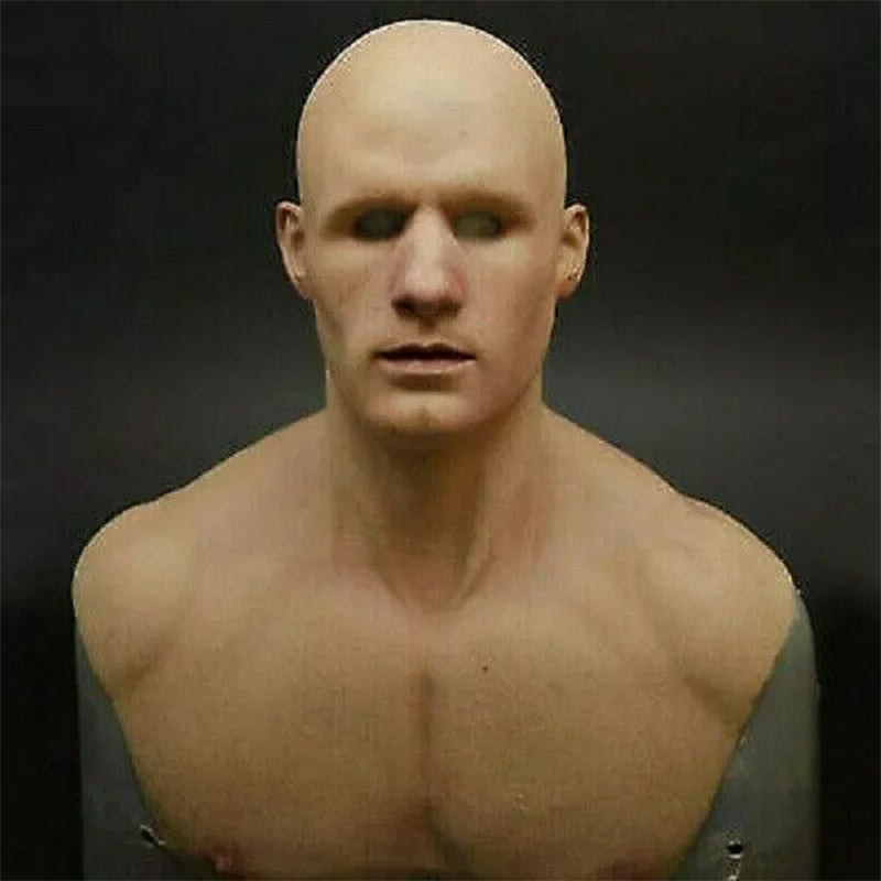 Realistic bearded natural latex full-face Halloween mask, style 26