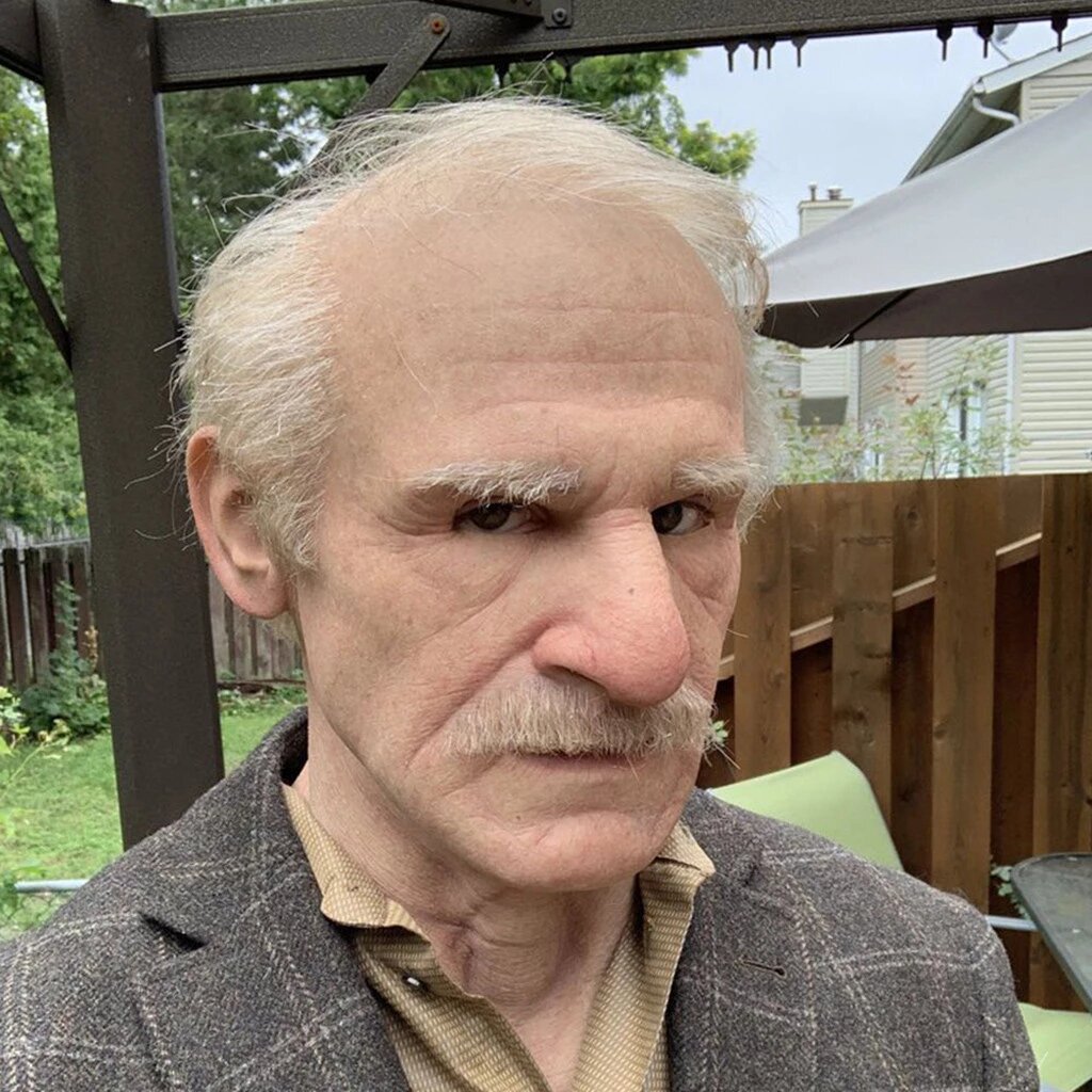 Realistic full-head old man latex Halloween mask, style A
