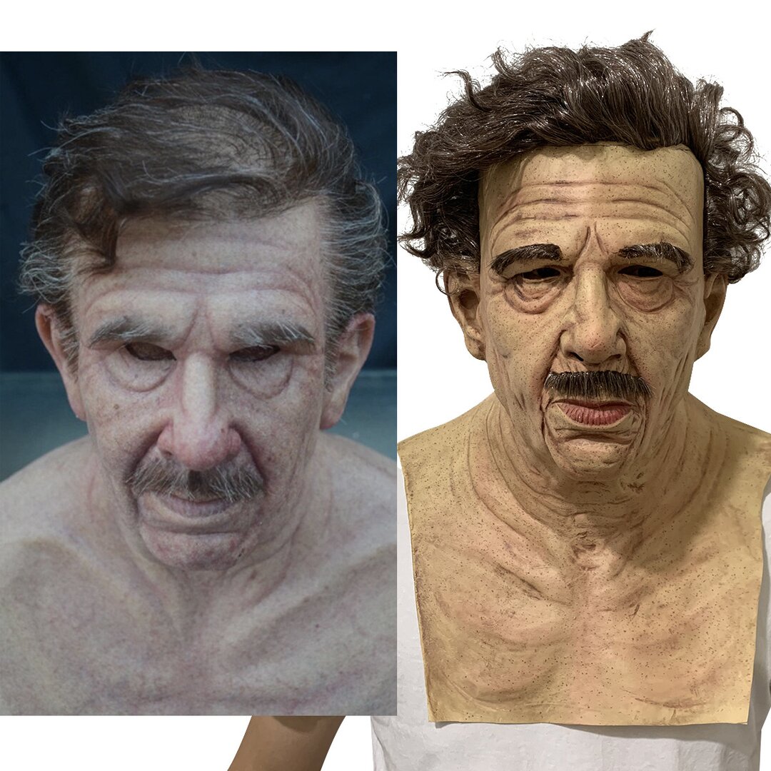Realistic full-head old man latex Halloween mask, style C