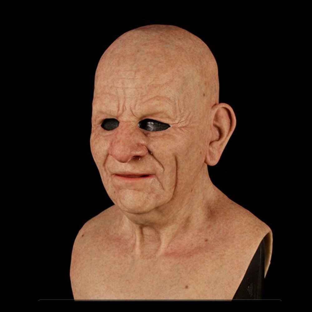 Realistic full-head old man latex Halloween mask, style G