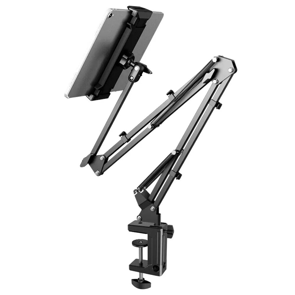 Adjustable Tablet Stand with Table Clamp and Swivel Arm | 360 Degree Rotating Holder for Bed, Desk or Kitchen
