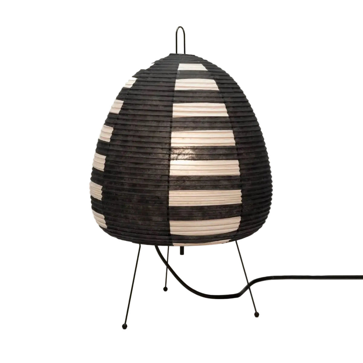 LUMIRICE - Elegant Table Lamp Made of Rice Paper in Japanese Design - Black
