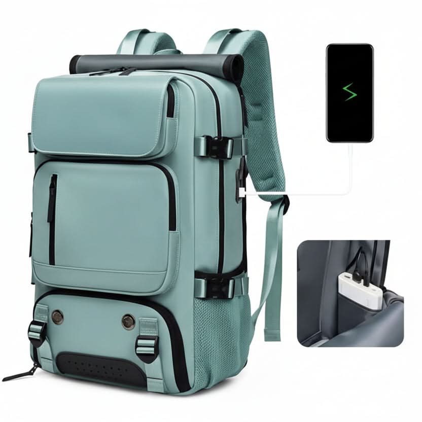 Large Waterproof Travel Backpack with USB Charging Port | 10 Colors | Anti-Theft Pocket for Commuting & Travel