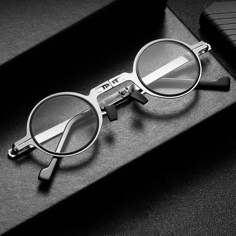 Folding Reading Glasses in Titanium Alloy at 19 g | Blue Light Protection for Screen Work | Round or Square, Six Strengths