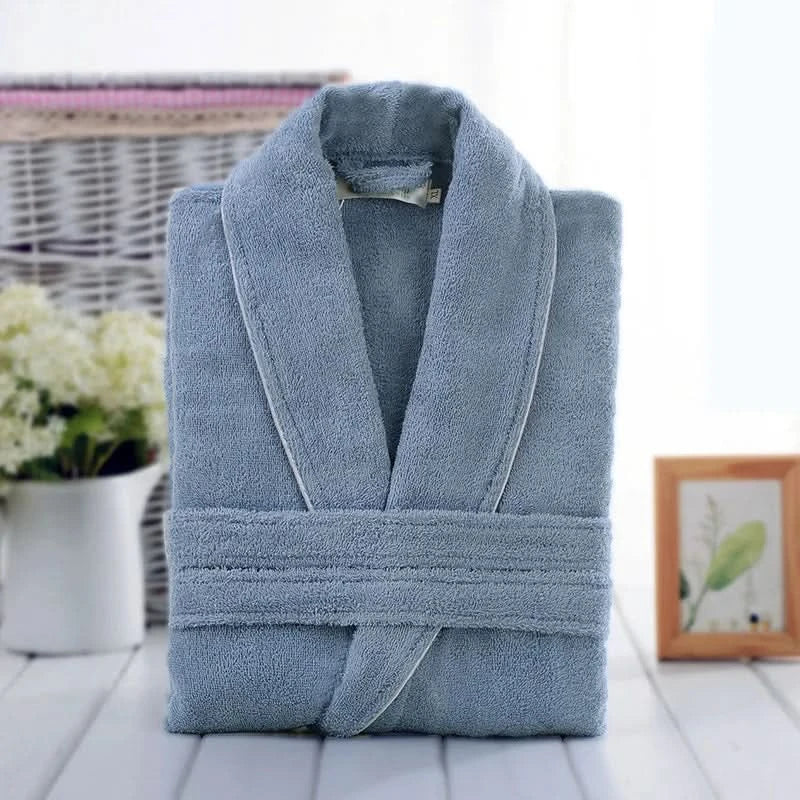 Unisex Terry Cotton Bathrobe 43 In Length | 6 Colors | Soft Cozy Robe for Bath, Spa, Lounging & Everyday Home Comfort