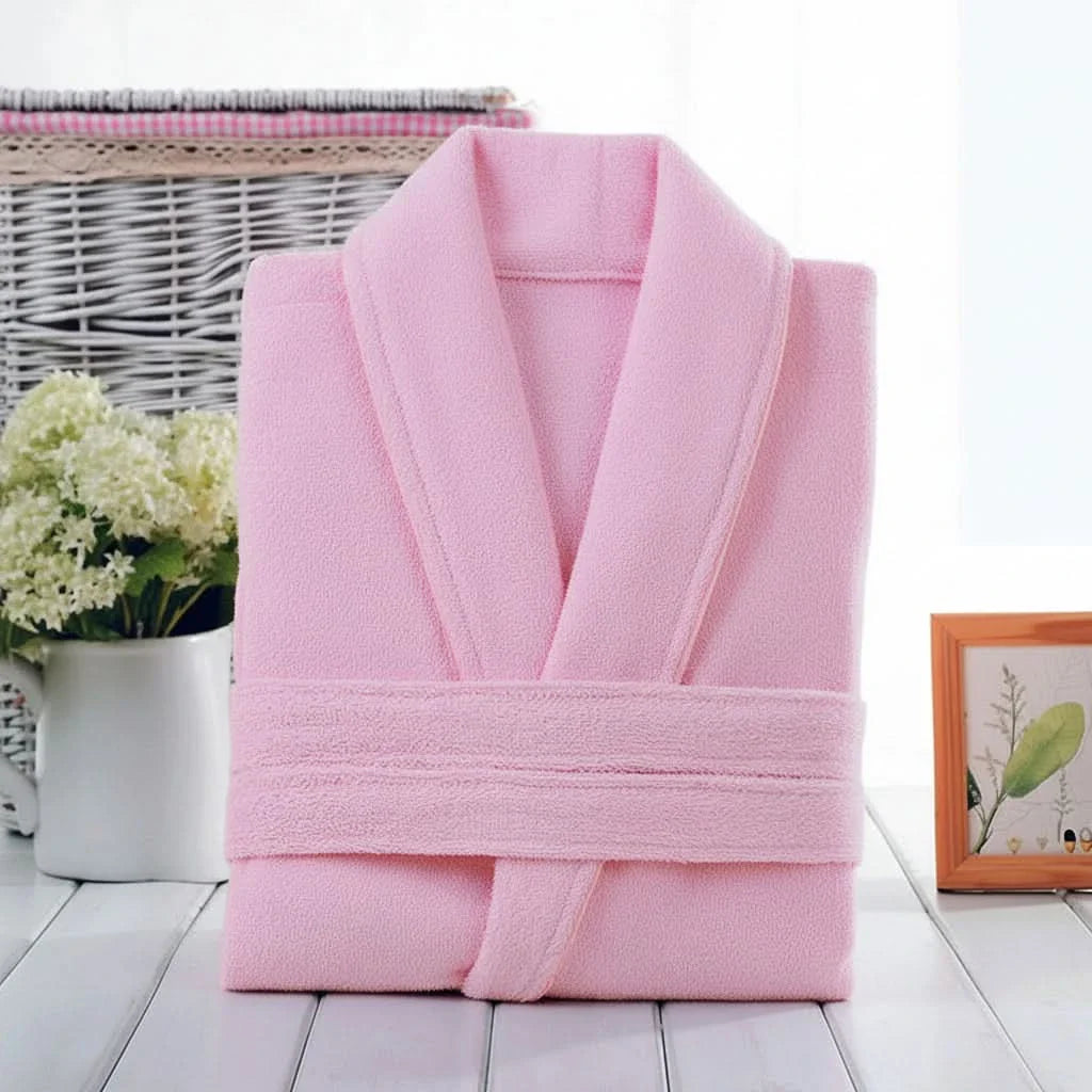 Unisex Terry Cotton Bathrobe 43 In Length | 6 Colors | Soft Cozy Robe for Bath, Spa, Lounging & Everyday Home Comfort