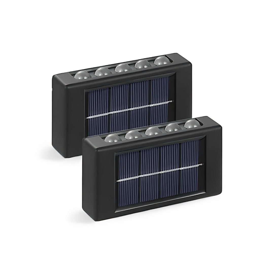 Solar Outdoor Wall Lamp with Motion Sensor | Up and Down Light for Walls, Doorways and Paths | Weatherproof, No Wiring