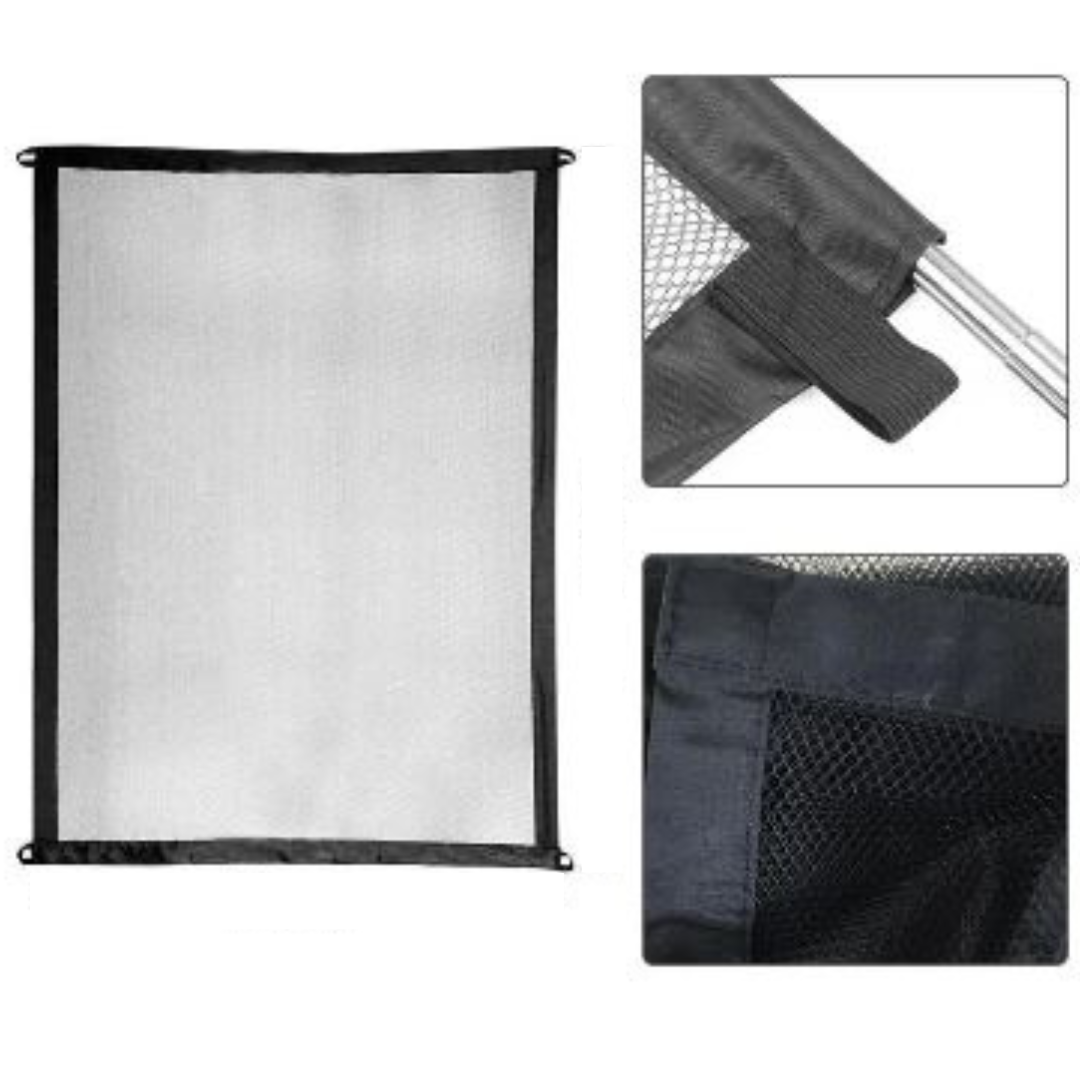 Portable Mesh Pet Gate for Doorways and Stairs | Hangs on Four Adhesive Hooks, No Tools Needed | Two Sizes for Dog or Cat